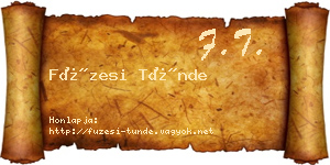 Füzesi Tünde névjegykártya